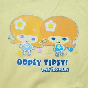 Vintage Oopsy Daisy Tshirt, Oopsy Tipsy Two Too Many, Yellow, Medium